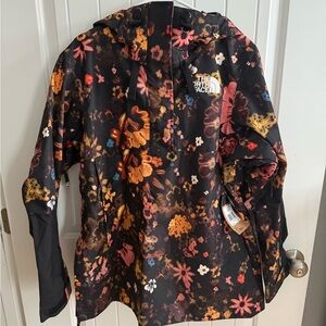The North Face Women's Tanager Floral Ski Jacket - Black and Orange